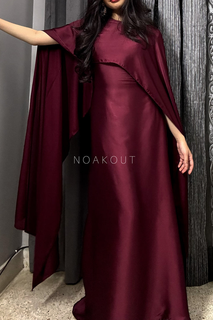 { SILK CAPE SHAWL DRESS } { Half sleeves attach with the gown }