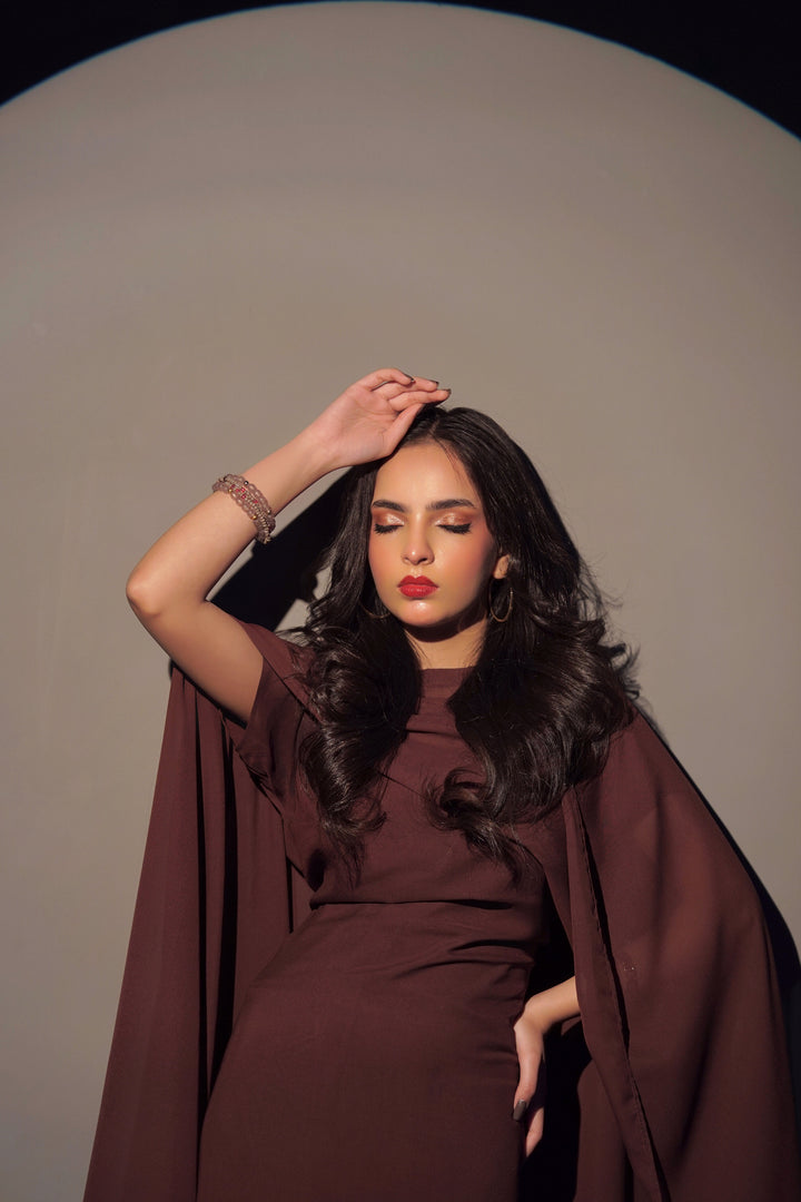 |• CHIFFON CAPE SHAWL DRESS•|