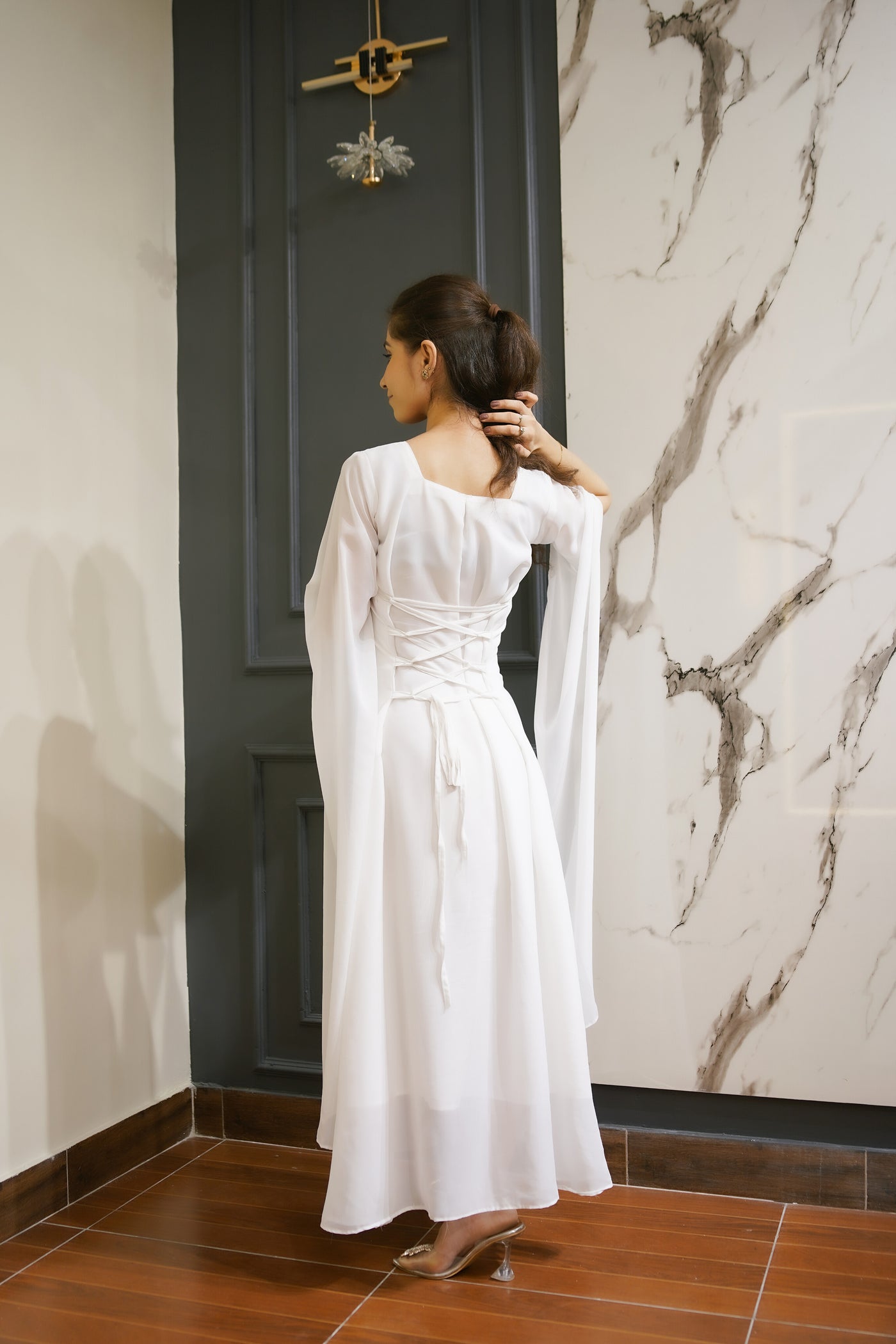 STATEMENT SLEEVES DRESS| – Noakout Official - Main Image