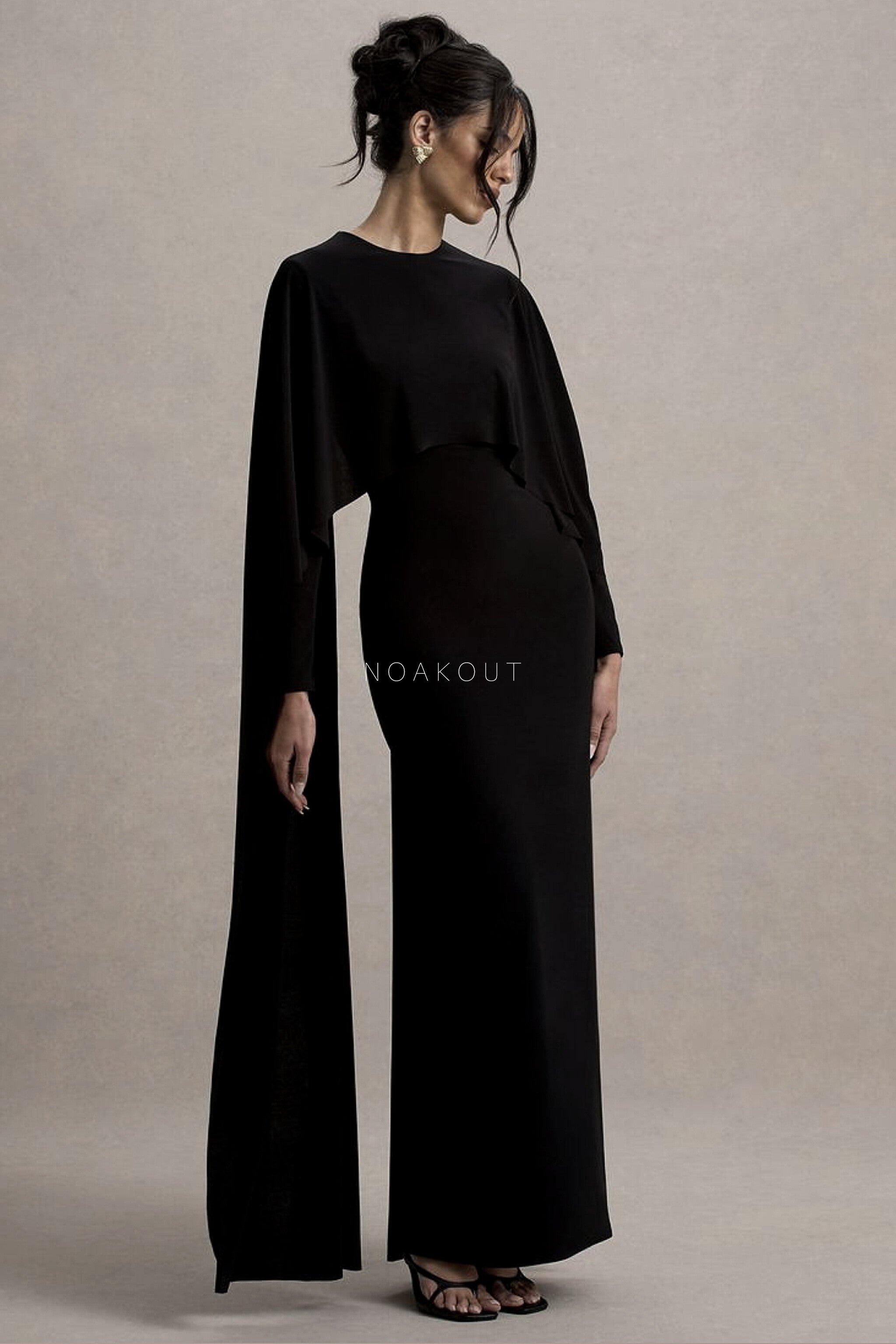 { SILK CAPE SHAWL DRESS } { Half sleeves attach with the gown }