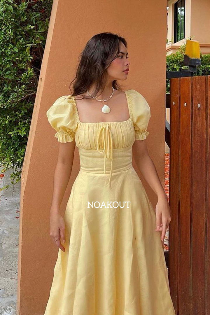 { COTTON MIDI DRESS }