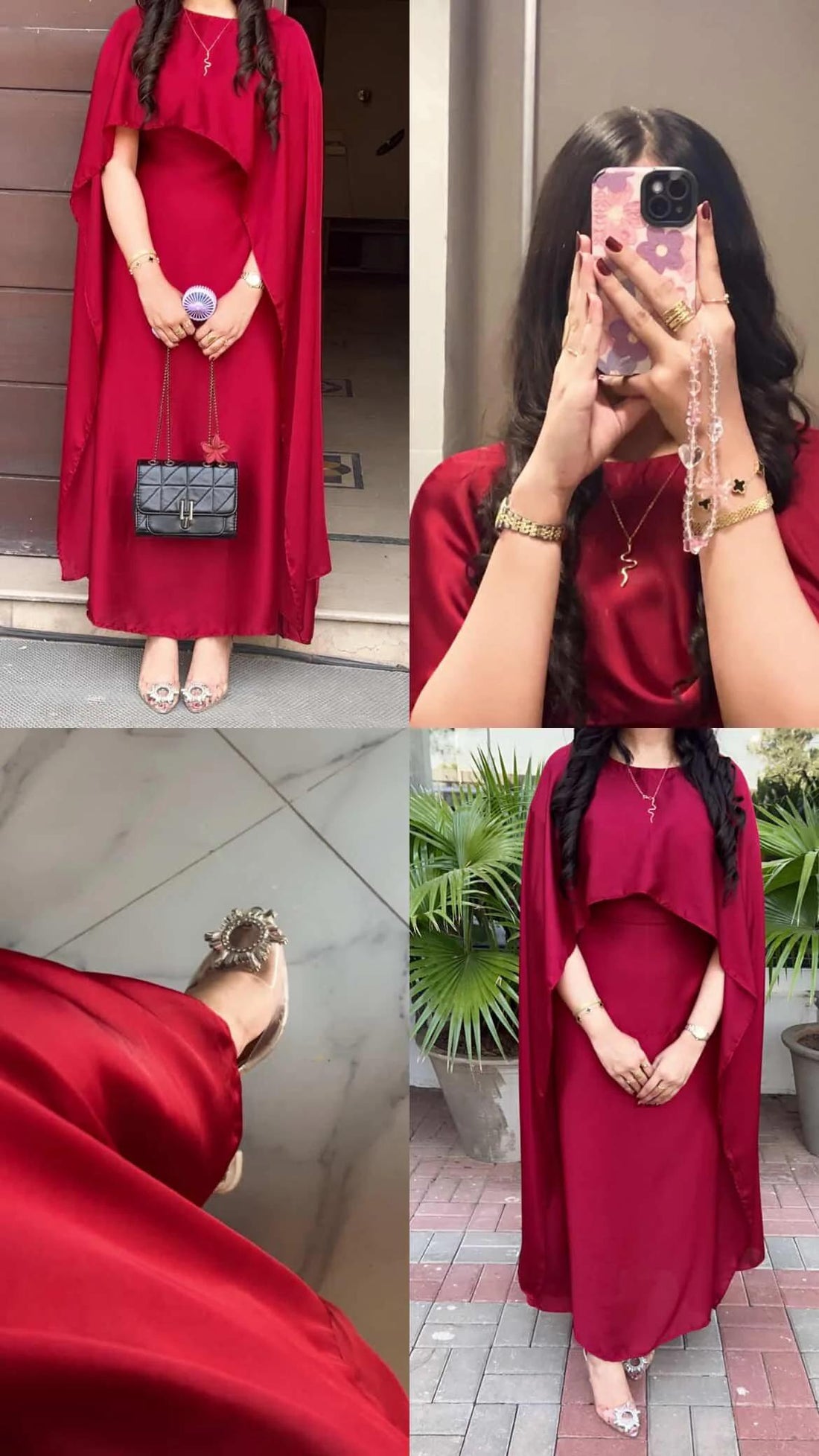 { SILK CAPE SHAWL DRESS }