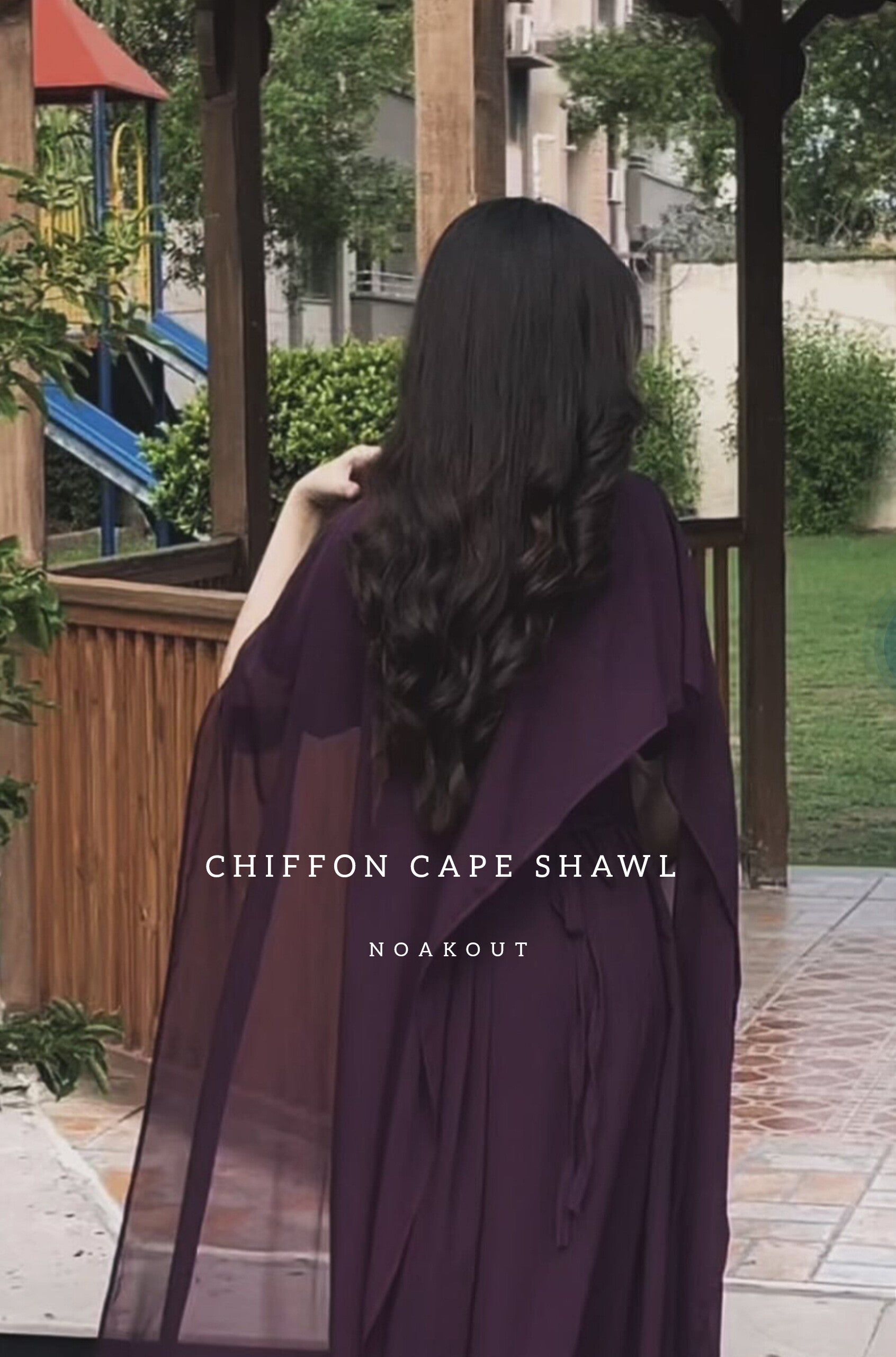|• CHIFFON CAPE SHAWL DRESS•|