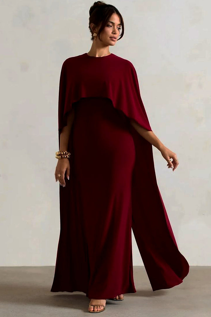 { SILK CAPE SHAWL DRESS }