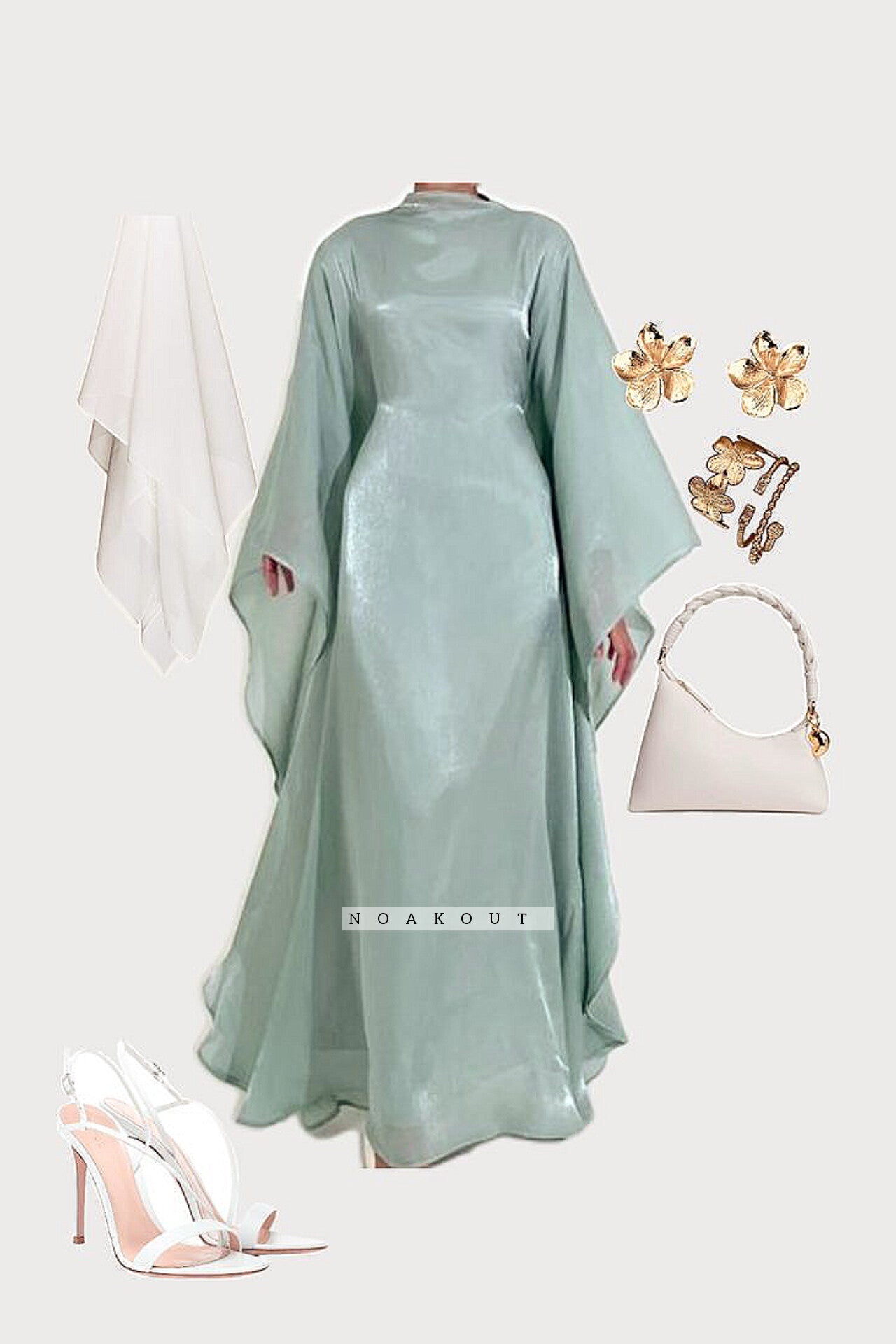 { DIANA BUTTERFLY GOWN } { Two peice Set " Upper gown & Inner  ".