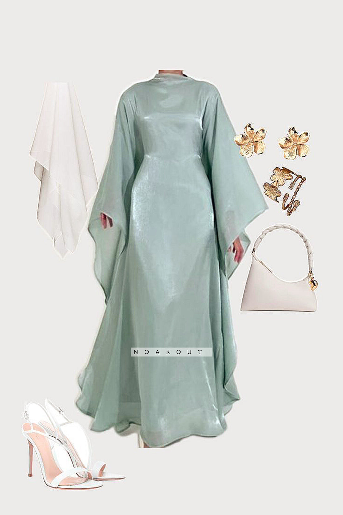 { DIANA BUTTERFLY GOWN } { Two peice Set " Upper gown & Inner  ".