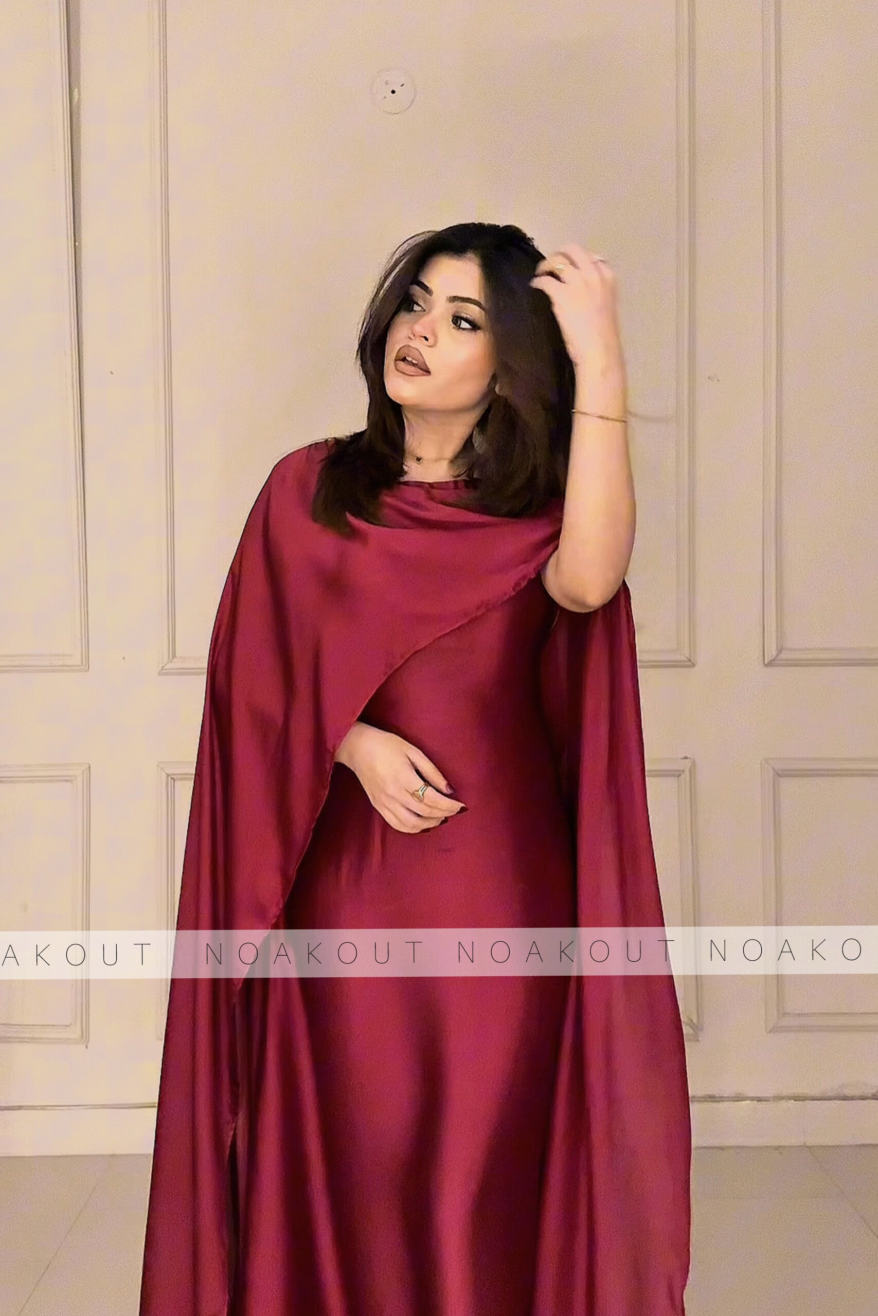 { SILK CAPE SHAWL DRESS } { Half sleeves attach with the gown }