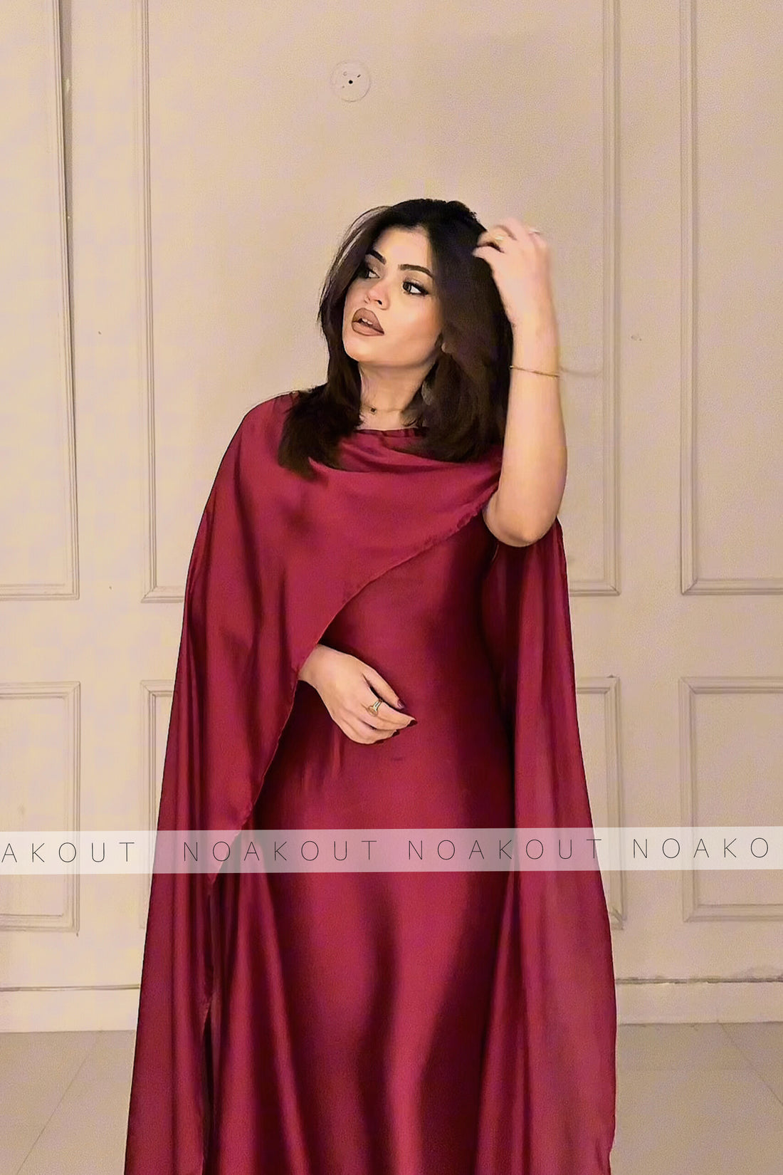 { SILK CAPE SHAWL DRESS } { Half sleeves attach with the gown }