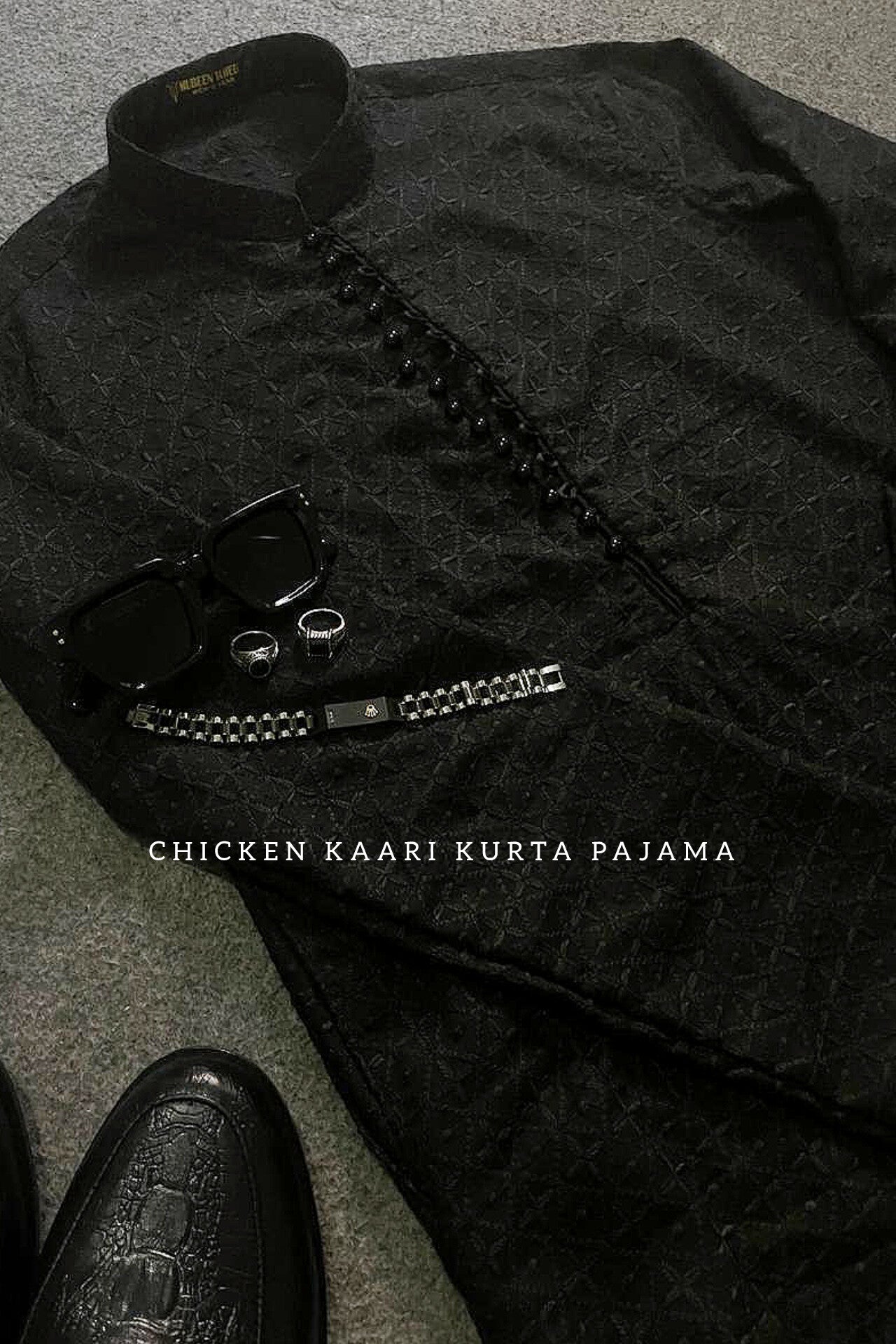 | BLACK CHICKEN KAARI KURTA PAJAMA|