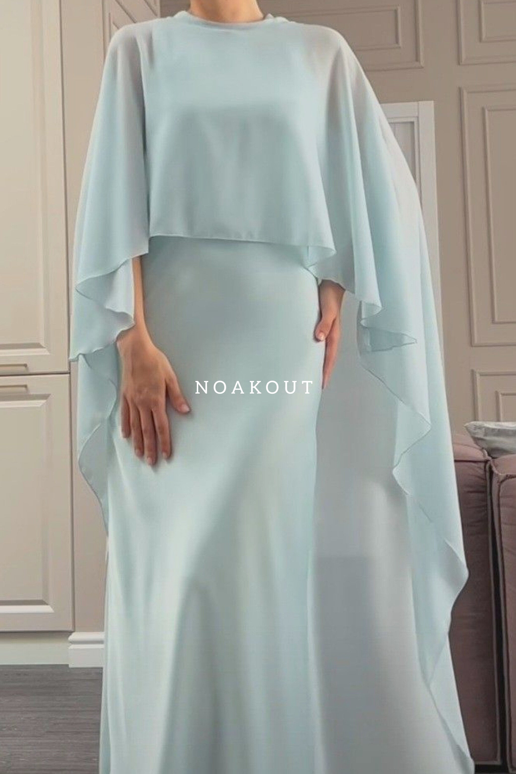 |• CHIFFON CAPE SHAWL DRESS•|